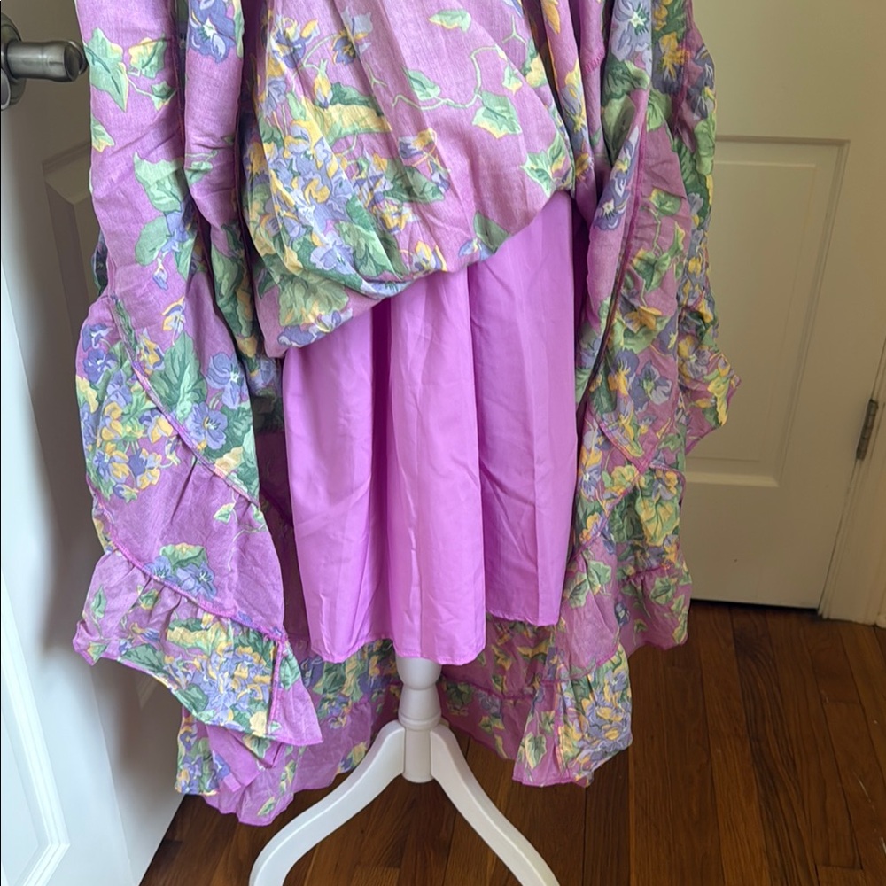 Floral Lavender Maxi Dress with Smocked Waist - Picture 10 of 12